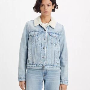 Levi's Sherpa Lined Jacket Light Blue Size M NWT